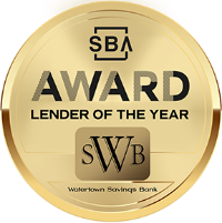 SBA Award for Watertown Savings Bank.  Lender of the Year.
